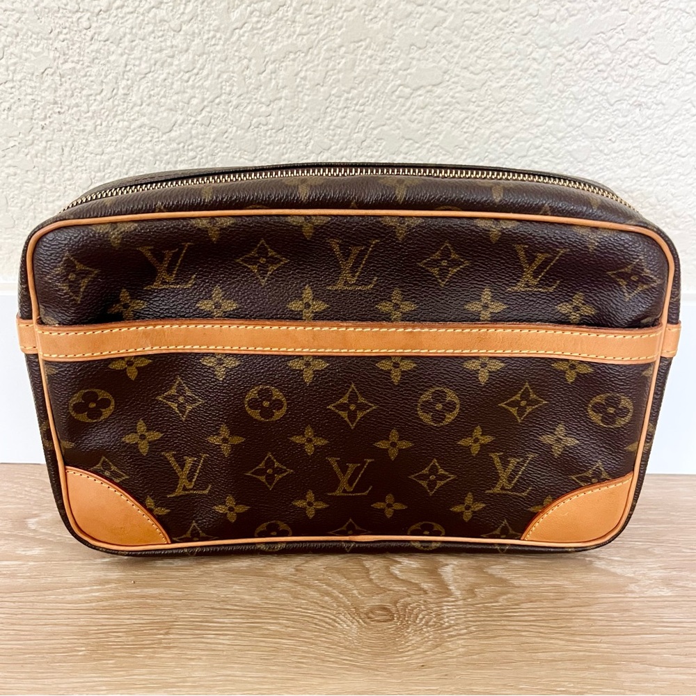 Louis Vuitton Brown and Tan Monogram Pouch